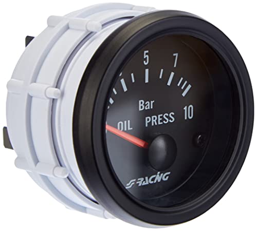 Simoni Racing OP/B Indicador eléctrico de Presión de aceite, fondo negro