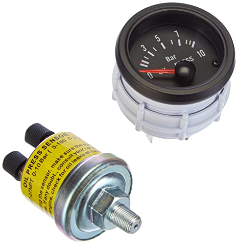 Simoni Racing OP/B Indicador eléctrico de Presión de aceite, fondo negro