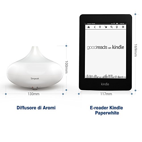 Simpeak Humidificador Ultrasonico Aromaterapia 100ml, Vapor Difusor Ultrasonico con 7-Color LED de luz para Bebes, Hogar, Oficina, Bebe, Dormitorio - Blanco