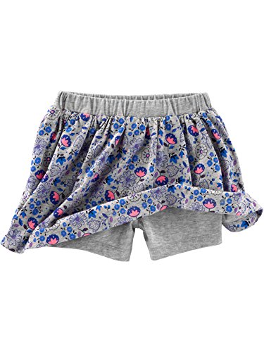 Simple Joys by Carter's 2-Pack Knit Scooters Falda, Rosa/Gris, Rayas/Estampado, 4 años, Pack de 2