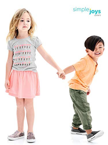 Simple Joys by Carter's 2-Pack Knit Scooters Falda, Rosa/Gris, Rayas/Estampado, 4 años, Pack de 2