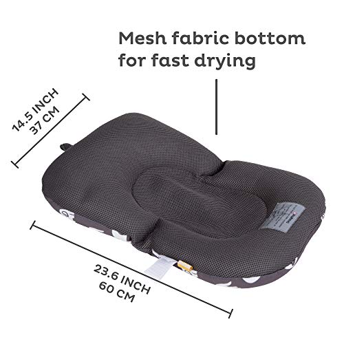 SIMPLY GOOD. The Original Baby Floaty, almohada de baño para recién nacidos de hasta 6 meses, desde el primer baño, probada en seguridad (ojos grises sobre blanco)