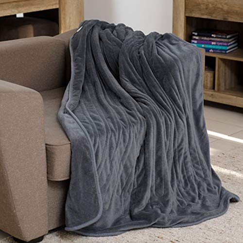 sinnlein® Calienta Camas | Manta Eléctrica 200 x 180 cm Gris | Con Desconexión Automática y Temporizador | 9 Niveles de Temperatura | Pantalla Digital | Lavabale hasta 40°C