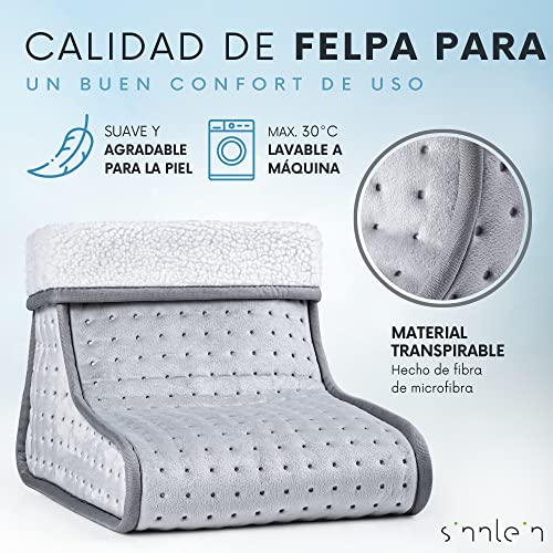 sinnlein Calientapiés Gris Bota Calefactora con 6 Niveles de Temperatura | Calefacción Eléctrica para Pies | Calienta Pies con Desconexión Automática | Protección contra Sobrecalentamiento