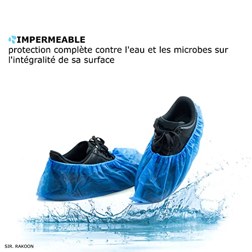 Sir Rakoon | Calzado Desechable Grande Antideslizante e Impermeable Ultra Resistente, x50 | Para Botas o Zapatos | Fabricado en Europa