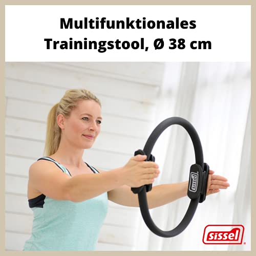 Sissel Core-Trainer Pilates Circle - Aro para Practicar Pilates con póster de Ejercicios, Color Negro