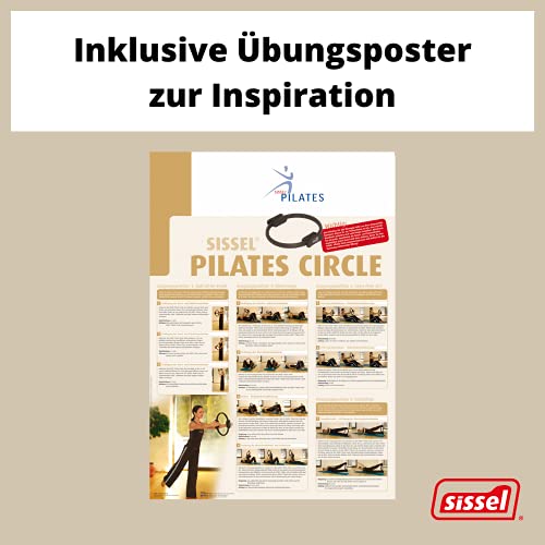Sissel Core-Trainer Pilates Circle - Aro para Practicar Pilates con póster de Ejercicios, Color Negro