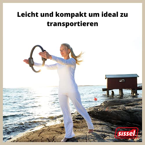 Sissel Core-Trainer Pilates Circle - Aro para Practicar Pilates con póster de Ejercicios, Color Negro