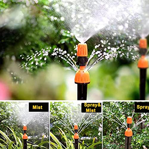 Sistema de Riego Por Micro Goteros Emisores de Goteros Para Riego de Jardín Riego Por Goteo Micro Ajustable de Plástico Goteros de Riego de Flujo de Agua, 2 In 1,Racor de Tubería de 4/7 Mm 20 Piezas
