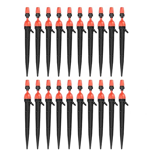 Sistema de Riego Por Micro Goteros Emisores de Goteros Para Riego de Jardín Riego Por Goteo Micro Ajustable de Plástico Goteros de Riego de Flujo de Agua, 2 In 1,Racor de Tubería de 4/7 Mm 20 Piezas