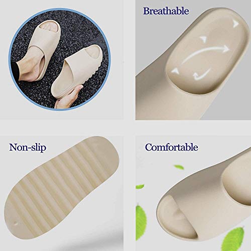 SITAILI Almohada Diapositivas Zapatillas Sandalias Super Suaves De Secado Rápido, Hombres Mujeres Zapatos De Casa De Verano para Baño Ducha Interior Al Aire Libre 43 EU Beige