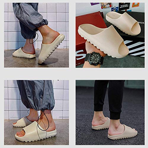 SITAILI Almohada Diapositivas Zapatillas Sandalias Super Suaves De Secado Rápido, Hombres Mujeres Zapatos De Casa De Verano para Baño Ducha Interior Al Aire Libre 43 EU Beige