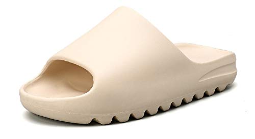 SITAILI Almohada Diapositivas Zapatillas Sandalias Super Suaves De Secado Rápido, Hombres Mujeres Zapatos De Casa De Verano para Baño Ducha Interior Al Aire Libre 43 EU Beige