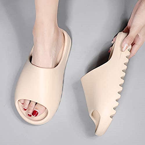 SITAILI Almohada Diapositivas Zapatillas Sandalias Super Suaves De Secado Rápido, Hombres Mujeres Zapatos De Casa De Verano para Baño Ducha Interior Al Aire Libre 43 EU Beige