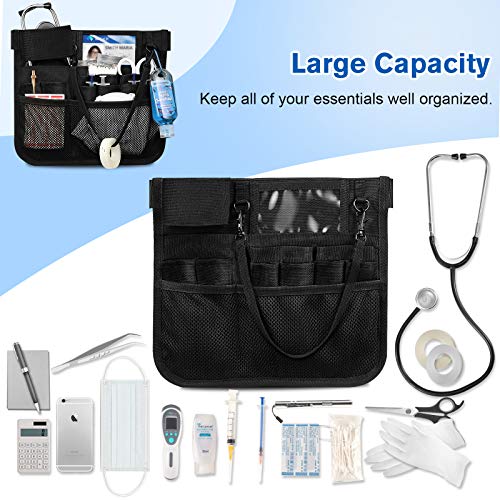 SITHON Riñonera para Enfermera, Enfermería Organizador Bolsa con Soporte de Cinta, para Estetoscopios, Tijeras para Vendajes y Otros Suministros Médicos, Negro