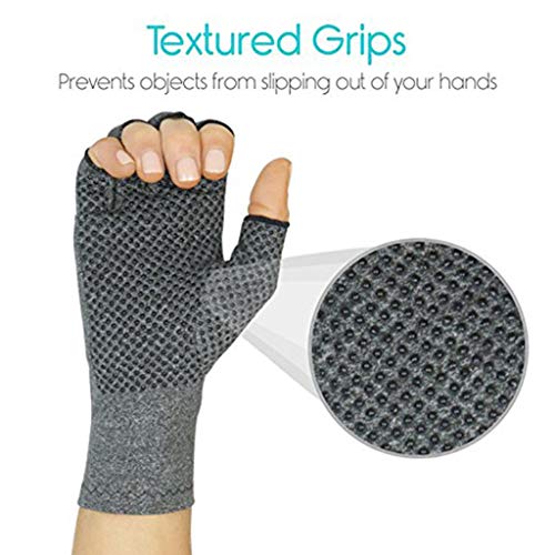 siwetg Mujeres Hombres Artritis De Compresión Unisex Guantes De Manos Alivio del Dolor Articular con Dedos Abiertos Mitones Sin Dedos hasta La Muñeca para La Osteoartritis Reumatoide