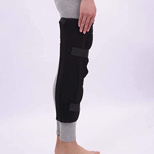 SJKZ Braza de inmovilizador de la Rodilla, inmovilizador de la Pierna Recta for Hombres, estabilizador de Rodilla de Soporte de Panel Tri-Panel Ajustable for la recuperación de la cirugía 21-324