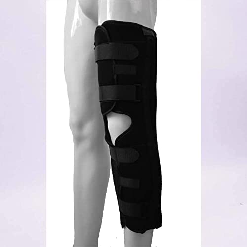 SJKZ Braza de inmovilizador de la Rodilla, inmovilizador de la Pierna Recta for Hombres, estabilizador de Rodilla de Soporte de Panel Tri-Panel Ajustable for la recuperación de la cirugía 21-324