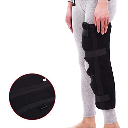 SJKZ Braza de inmovilizador de la Rodilla, inmovilizador de la Pierna Recta for Hombres, estabilizador de Rodilla de Soporte de Panel Tri-Panel Ajustable for la recuperación de la cirugía 21-324
