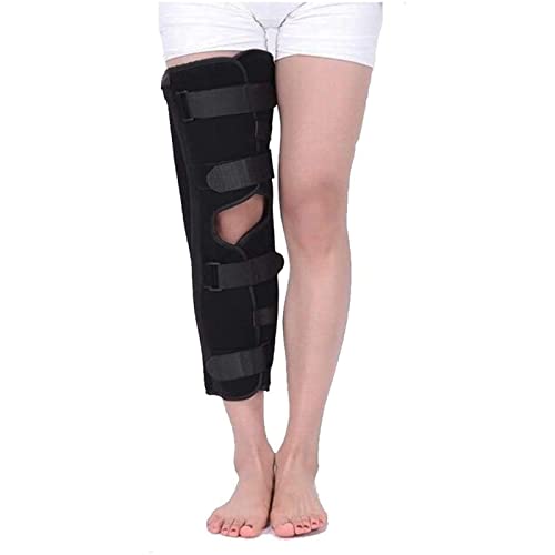 SJKZ Braza de inmovilizador de la Rodilla, inmovilizador de la Pierna Recta for Hombres, estabilizador de Rodilla de Soporte de Panel Tri-Panel Ajustable for la recuperación de la cirugía 21-324