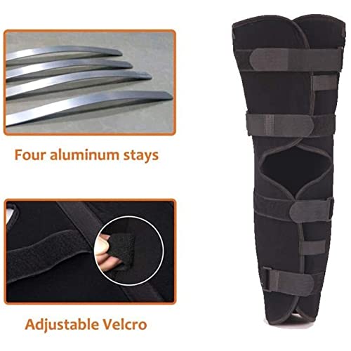SJKZ Braza de inmovilizador de la Rodilla, inmovilizador de la Pierna Recta for Hombres, estabilizador de Rodilla de Soporte de Panel Tri-Panel Ajustable for la recuperación de la cirugía 21-324