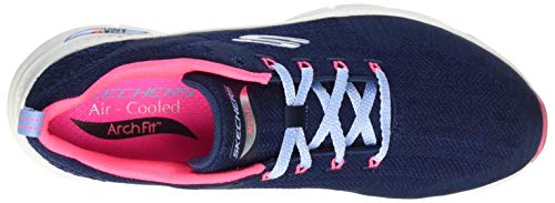 Skechers Arch FIT, Zapatillas Mujer, Nvy Knit Htpnk Trim, 37 EU