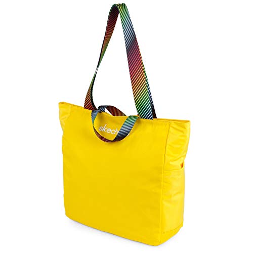 SKECHERS - Bolso Tote para Mujer con Doble asa Corta y Larga. Funcional y versátil con múltiples Compartimentos. para Uso Diario s896, Color Limón Cromo