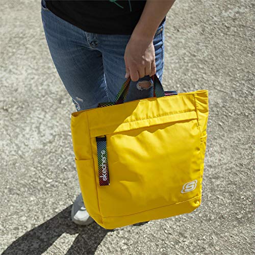 SKECHERS - Bolso Tote para Mujer con Doble asa Corta y Larga. Funcional y versátil con múltiples Compartimentos. para Uso Diario s896, Color Limón Cromo