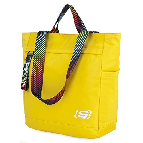 SKECHERS - Bolso Tote para Mujer con Doble asa Corta y Larga. Funcional y versátil con múltiples Compartimentos. para Uso Diario s896, Color Limón Cromo