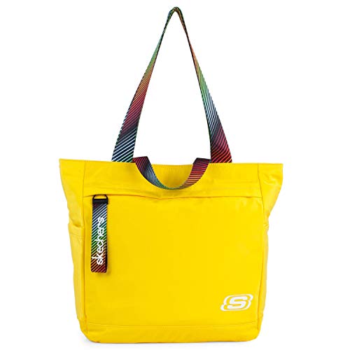 SKECHERS - Bolso Tote para Mujer con Doble asa Corta y Larga. Funcional y versátil con múltiples Compartimentos. para Uso Diario s896, Color Limón Cromo
