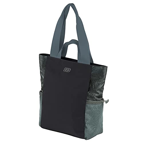 SKECHERS - Bolso Tote Unisex con Doble asa Larga para Hombro y Doble asa Corta. Ideal para Uso Diario. Práctica, Ligera, cómoda y Funcional. Diseño único y Exclusivo. S986, Color Gris Metal