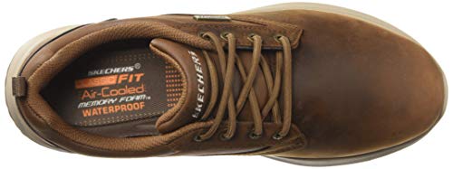 Skechers Delson-Antigo, Zapatos de Cordones Oxford Hombre, Marrón (CDB Black Leather), 42 EU