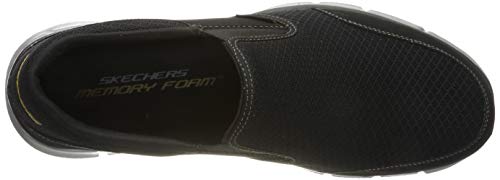 Skechers Equalizer-Persistent, Zapatillas sin Cordones Hombre, Negro (Bkgy Black Mesh/Duraleather/Trim), 43 EU
