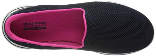 Skechers Go Walk 5 Slip On, Zapatillas Mujer, Azul (Navy Textile/Hot Pink Trim Nvhp), 39 EU