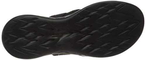 Skechers On-The-go 600, Sandalia Mujer, Black Black Textile BBK, 39 EU