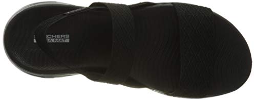 Skechers On-The-go 600, Sandalia Mujer, Black Black Textile BBK, 39 EU
