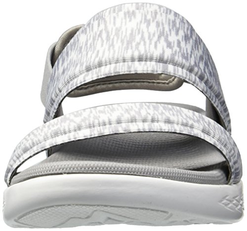Skechers Performance On-The-Go 600-Foxy, Sandalia con Pulsera Mujer, Gris (GRY Black Textile/Trim), 37 EU