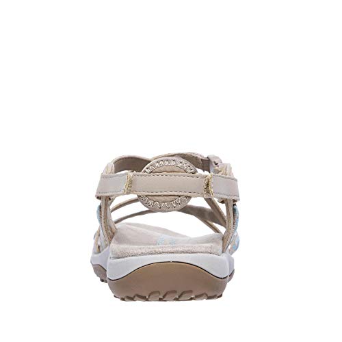 Skechers Reggae Slim-Vacay, Sandalias de Talón Abierto Mujer, Beige (Taupe), 39 EU