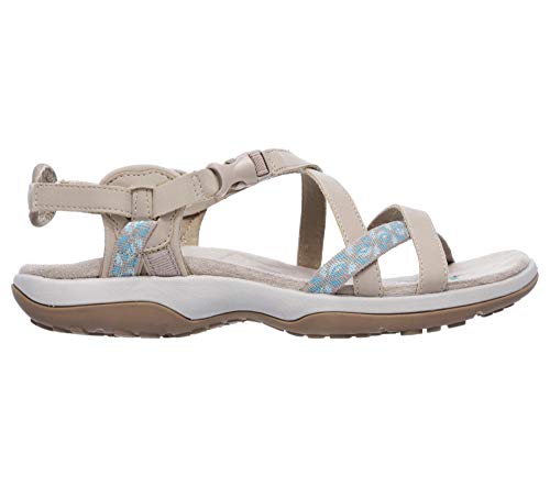 Skechers Reggae Slim-Vacay, Sandalias de Talón Abierto Mujer, Beige (Taupe), 39 EU