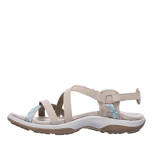 Skechers Reggae Slim-Vacay, Sandalias de Talón Abierto Mujer, Beige (Taupe), 39 EU