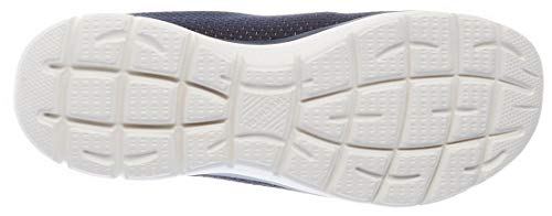 Skechers Summits-Bright Bezel, Zapatillas Mujer, Multicolor (NVGD Black Knit/Silver Trim), 38 EU