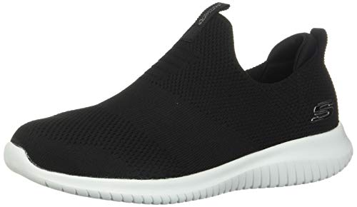 Skechers Ultra Flex-First Take, Zapatillas sin Cordones Mujer, Negro (BKW Black Knit Mesh/Trim), 38 EU