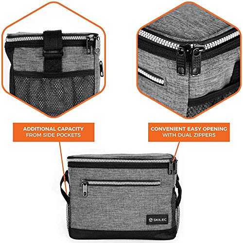 SKILEC Bolsa Termica Porta Alimentos - Nevera Termica para Llevar Comida Nevera Portatil Pequeña - Bolsa Comida Trabajo Playa Picnic Camping - Bolsa Almuerzo, Bolsa Isotermica con Aislamiento Termico