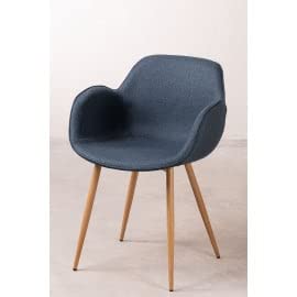 SKLUM Silla de Comedor Fargo Poliéster - Hierro Vaquero Azul - (Elige Color)
