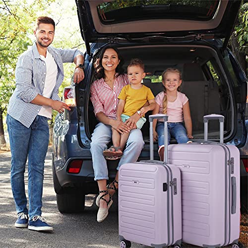 SKPAT - Juego de Maletas de Viaje Ligeras 2 Pzs. Set Trolley ABS 4 Ruedas (Cabina + Mediana) Rígidas y Resistentes. Conjunto Equipaje Avión 175015, Color Rosa