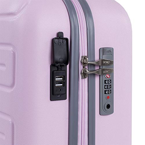 SKPAT - Juego de Maletas de Viaje Ligeras 2 Pzs. Set Trolley ABS 4 Ruedas (Cabina + Mediana) Rígidas y Resistentes. Conjunto Equipaje Avión 175015, Color Rosa