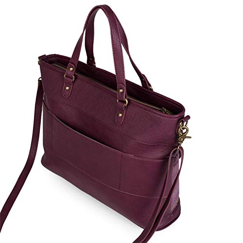 SKPAT - maletín portatil 15.6 Pulgadas con Bandolera y Doble asa. Piel síntetica relieves y Texturas. para Diario Paseo Elegante Marca 304640, Color Granate