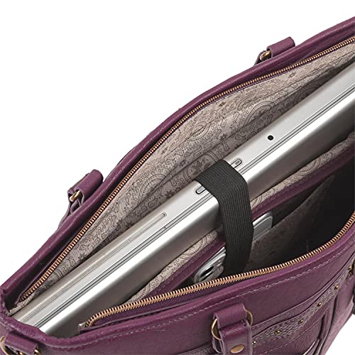 SKPAT - maletín portatil 15.6 Pulgadas con Bandolera y Doble asa. Piel síntetica relieves y Texturas. para Diario Paseo Elegante Marca 304640, Color Granate