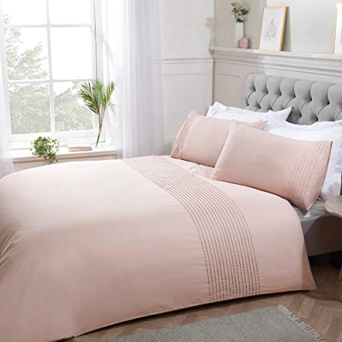 Sleepdown 5056242764236 Juego edredón y Fundas de Almohada para Cama de Matrimonio (220 x 230 cm), Color, Polialgodón, Rosa encarnado