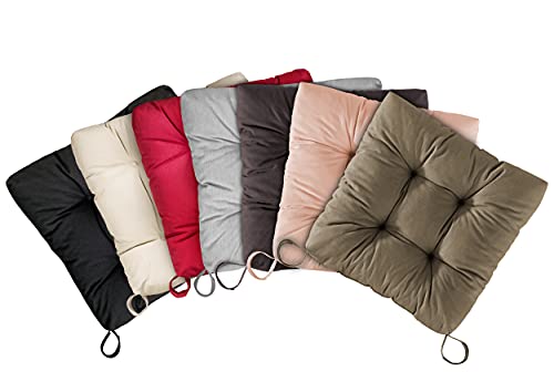 sleepling 1906505 Conjunto de 2 Cojines para Silla, Dimensiones: 40 (Delante) / 35 (detrás) x 38 x 8 cm, Negro